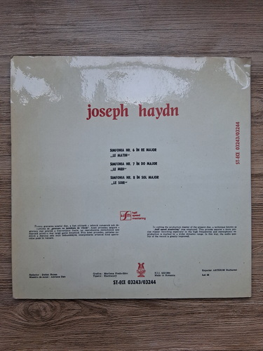 Orchestra simfonica a Filarmonicii din Arad, Ludovic Bacs - Symphonies no. 6 in D major. Le matin. No. 7 in C major. Le midi. No. 8 in G major. Le soir (Joseph Haydn, 2 viniluri)