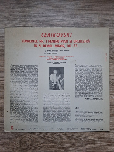 Orchestra simfonica a Filarmonicii din Cluj-Napoca, Cristian Mandeal, Dan Grigore - Concert nr. 1 pentru pian si orchestra in Si bemol minor, op. 23 (Pyotr Ilyich Tchaikovsky)