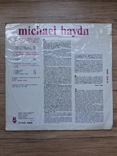 Orchestra Simfonica a Filarmonicii din Oradea, Ervin Acel - Symphonies in B flat major. Pastorello (Michael Haydn)