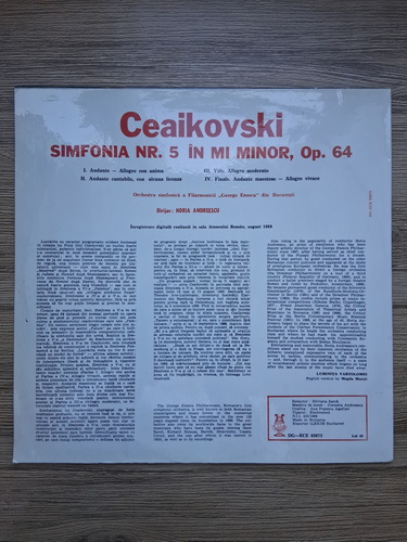 Orchestra simfonica a Filarmonicii George Enescu din Bucuresti, Horia Andreescu - Symphony no. 5 in E minor, op. 64 (Pyotr Ilyich Tchaikovsky) 