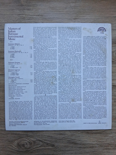 Ostrava Janacek Chamber Orchestra - Masters of Italian baroque instrumental music (Arcangelo Corelli, Francesco Durante, Francesco Manfredini, Tommaso Albinoni, Giovanni Legrenzi)
