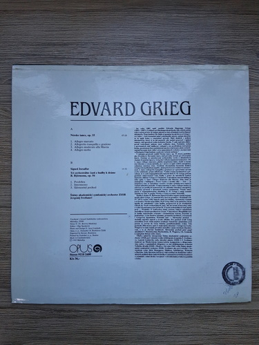 State Academic Symphony Orchestra of the USSR, Jevgenij Svetlanov - Norwegian dances, op. 35. Sigurd Jorsalfar, three orchestral pieces from music to B. Bjornson's drama, op. 56 (Edvard Grieg)