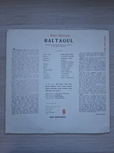 Constantin Moruzan, Romeo Chelaru, Constantin Botez - Baltagul (Mihail Sadoveanu, 2 viniluri)