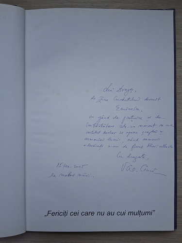 Valentin Ciuca - Corneliu Vasilescu (cu autograful si dedicatia autorului pentru Dragos Seuleanu)