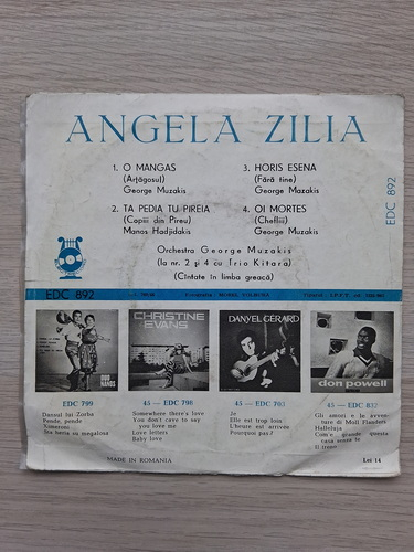 Angela Zilia, Orchestra George Muzakis, George Muzakis - O mangas (Artagosul)
