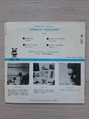 Corneliu Fanateanu, Orchestra Simfonica a Cinematografiei, Paul Popescu - Cantonete