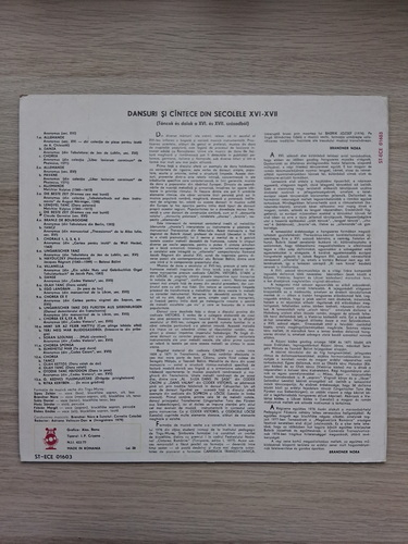 Formatia de muzica veche din Targu-Mures, Brandner Nora - Dansuri si cantece din secolele XVI-XVII
