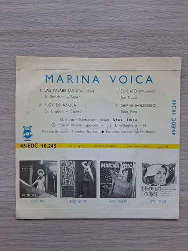 Marina Voica, Orchestra Electrecord, Alexandru Imre - Las palabritas. Flor de azalea. El gato. Samba brazileiro