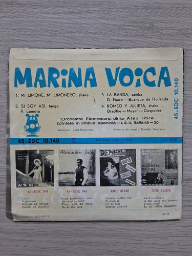 Marina Voica, Orchestra Electrecord, Alexandru Imre - Mi limone, mi limonero