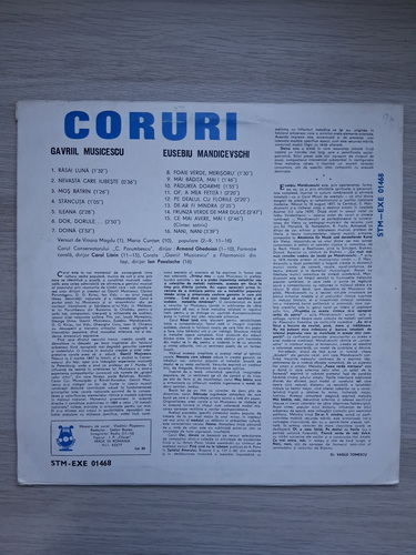 Corul Conservatorului Ciprian Porumbescu, Armand Ghedoian, Carol Litvin - Coruri (Gavriil Musicescu, Eusebiu Mandicevschi)