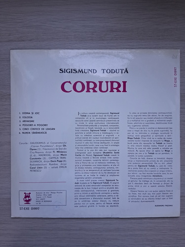 Corul Gaudeamus al Conservatorului Ciprian Porumbescu din Bucuresti, Gheorghe Oprea, Florin Mihailescu - Coruri (Sigismund Toduta)
