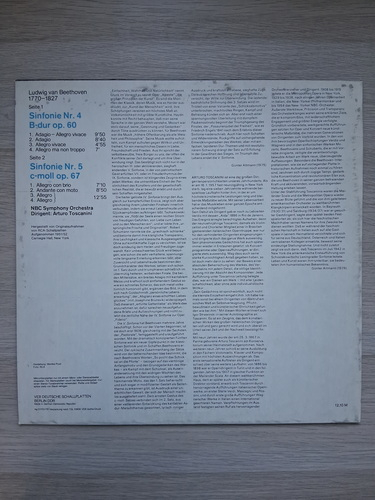 NBC Symphony Orchestra New York, Arturo Toscanini - Sinfonia nr. 4 in Si bemol major, op. 60. Sinfonia nr. 5 in Do minor, op. 67 (Ludwig van Beethoven)