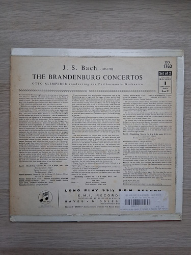 Philharmonia Orchestra, Otto Klemperer - Concertele Brandenburgice nr. 1 in Fa major, BWV 1046. Nr. 2 in Fa major, BWV 1047. Nr. 6 in Si bemol major, BWV 1051 (Johann Sebastian Bach)