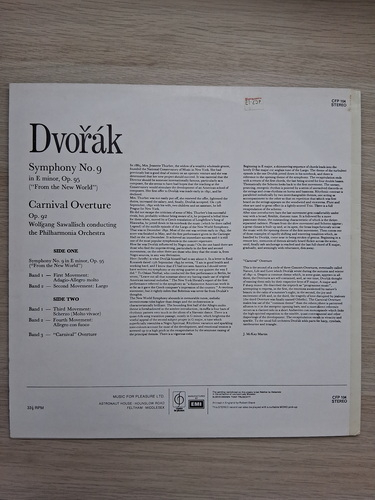 Philharmonia Orchestra, Wolfgang Sawallisch - Symphony no. 9 in Mi minor, op. 95. From the new world. Carnival overture (Antonin Dvorak)