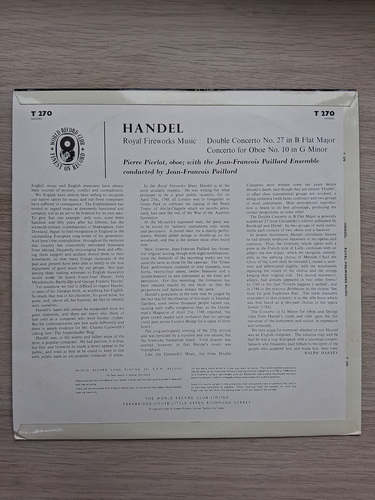 The Jean-Francois Paillard Ensemble, The Jean-Francois Paillard Ensemble - Royal fireworks music. Double concerto in Si bemol major. Oboe concerto in Sol minor (Georg Friedrich Handel)