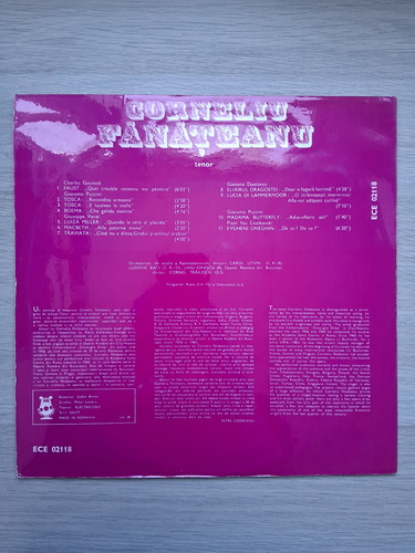 Orchestra de studio a Radioteleviziunii Romane, Carol Litvin, Cornel Trailescu - Arii din opere