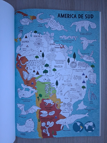 Animalele lumii. Carte de colorat cu harti