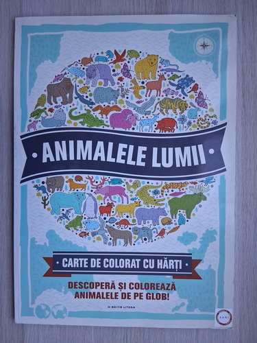 Animalele lumii. Carte de colorat cu harti
