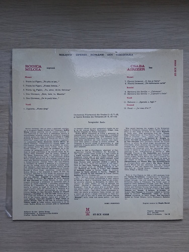 Orchestra de camera a Filarmonicii din Oradea, Rodica Miloia, Csaba Airizer - Solistii Operei Romane din Timisoara (Wolfgang Amadeus Mozart, Giuseppe Verdi, Gioacchino Rossini, Charles Gounod)