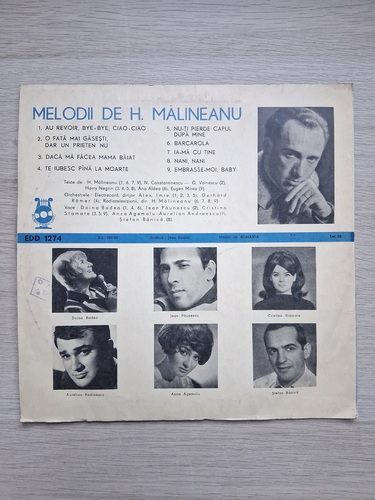 Orchestra Electrecord, Orchestra simfonica a Radioteleviziunii, Alexandru Imre - Melodii de H. Malineanu (Henri Malineanu)