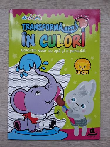 Transforma apa in culori. La zoo (carte de colorat)
