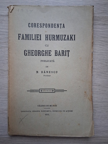N. Banescu - Corespondenta familiei Hurmuzaki cu Gheorghe Barit