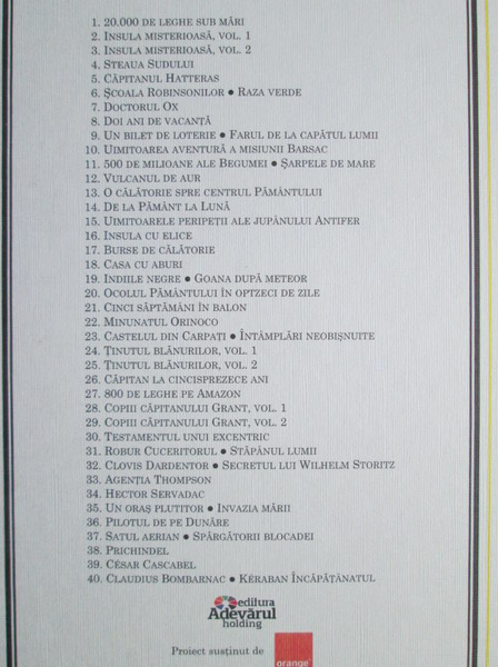 Colectia integrala JULES VERNE - Adevarul (40 volume)