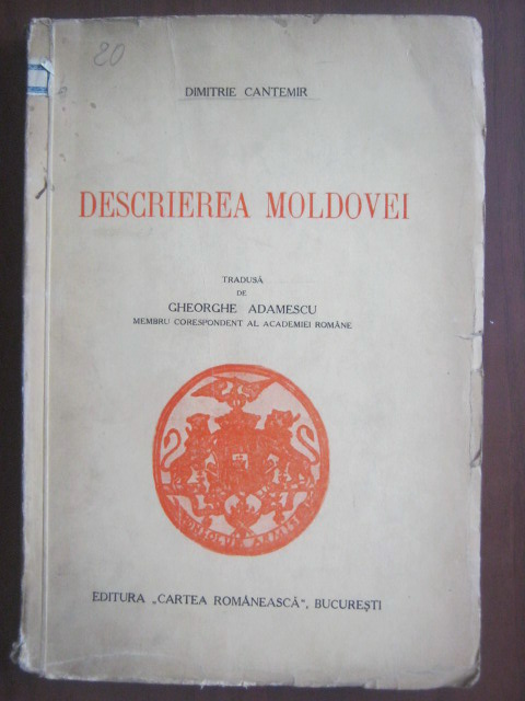 Anticariat: Dimitrie Cantemir - Descrierea Moldovei (1943)