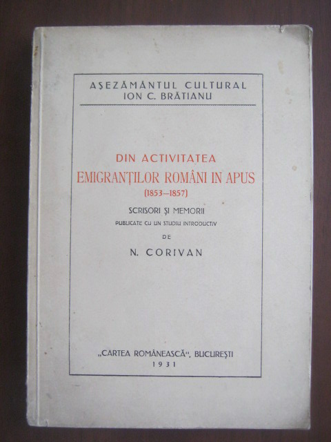N. Corivan - Din activitatea emigrantilor romani in apus (1853-1857)