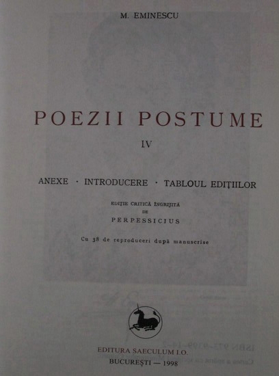 Mihai Eminescu - Opere (volumul 4). Poezii postume