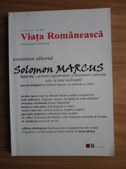 Anticariat: Revista Viata Romaneasca (nr 1-2/2012)