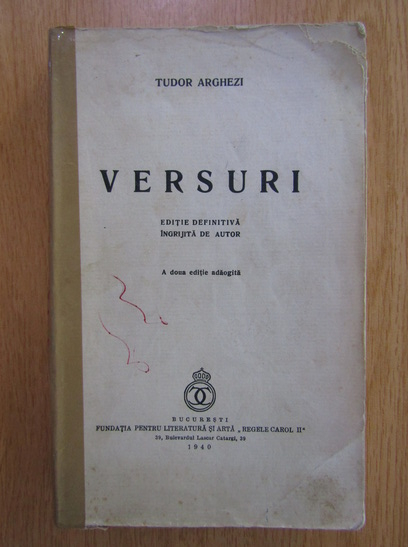 Anticariat: Tudor Arghezi - Versuri (1940)