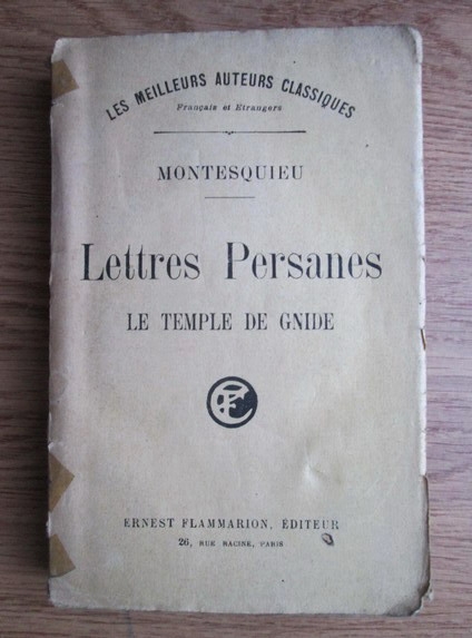 Anticariat: Montesquieu - Lettres Persanes. Le temple de Gnide (1929)