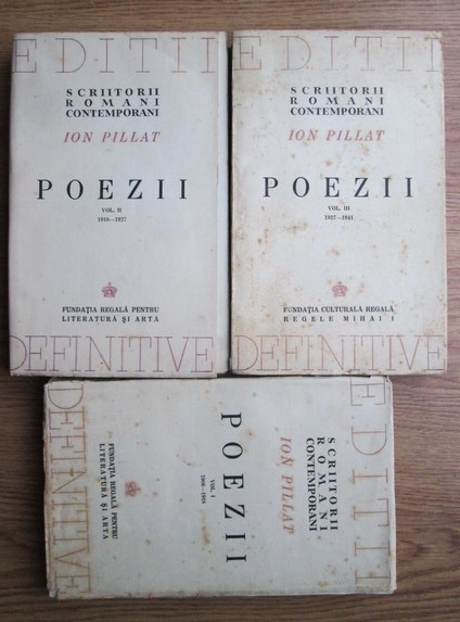 Anticariat: Ion Pillat - Poezii (3 volume, 1944)