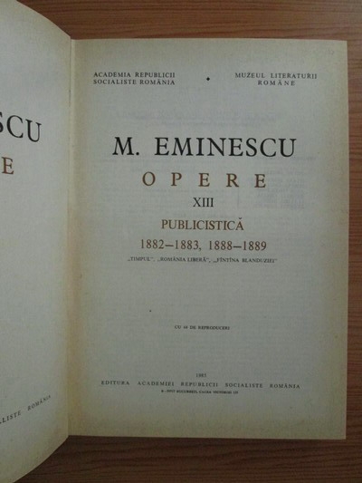 Mihai Eminescu - Opere. Volumul 13: Publicistica