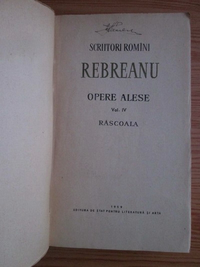 Liviu Rebreanu - Opere alese, volumul IV. Rascoala
