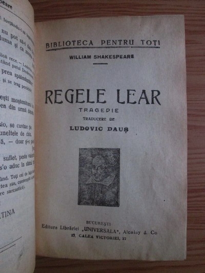 William Shakespeare - Othello. Regele Lear. Femeia indaratnica (3 volume coligate, editie veche)