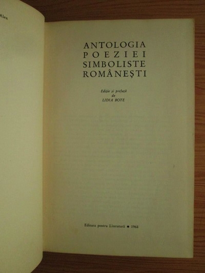 Antologia poeziei simboliste romanesti 