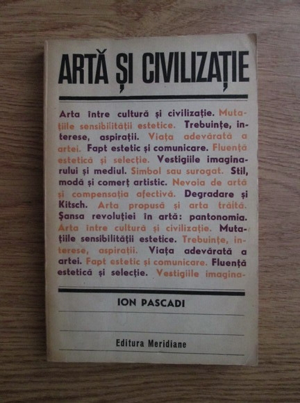 Anticariat: Ion Pascadi - Arta si civilizatie 