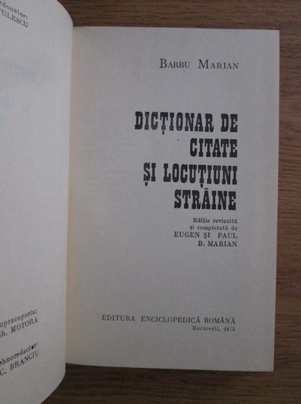 Barbu Marian - Dictionar de citate si locutiuni straine 