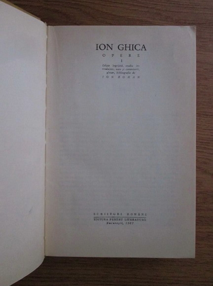 Ion Ghica - Opere (volumul 1)