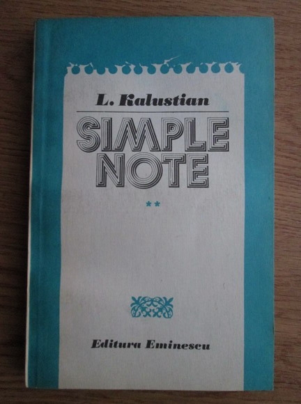 Anticariat: L. Kalustian - Simple note (volumul 2)