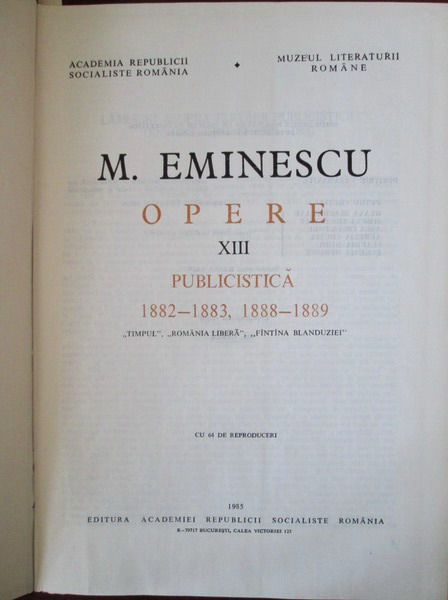 Mihai Eminescu - Opere (volumul 13)