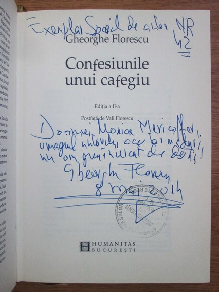 Anticariat: Gheorghe Florescu - Confesiunile unui cafegiu (cu autograful autorului)