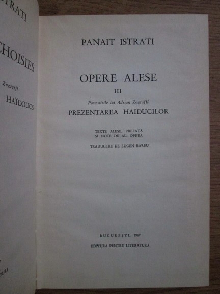 Panait Istrati - Opere alese (volumul 3)
