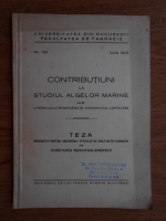 Constanta Nicolescu Anitescu - Contributiuni la studiul algelor marine ale litoralului romanesc si continutul lor in iod (1943)
