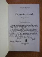 Anticariat: Zoltan Terner - Omeneste vorbind... (cu autograful autorului)