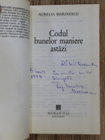 Anticariat: Aurelia Marinescu - Codul bunelor maniere astazi (cu autograf)