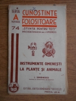Ion Simionescu - Instrumente omenesti la plante si animale (1936)