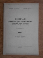 Janeta N. Petrescu - Cercetari asupra derivatiilor organo-mercurici (1939)